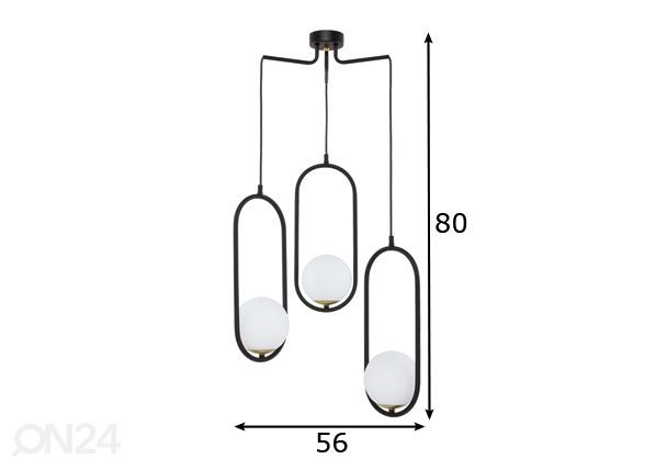 Riippuvalaisin Igon 3 mitat