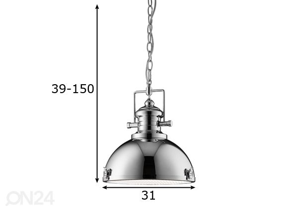 Riippuvalaisin Industrial mitat