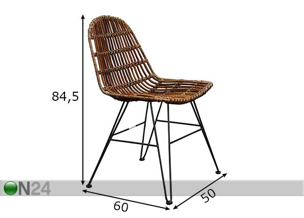 Rottinkituoli Rattan mitat