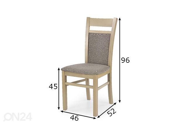 Ruokapöydän tuoli, 2 kpl mitat