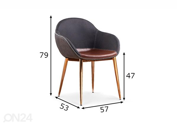 Ruokapöydän tuoli, 2 kpl mitat