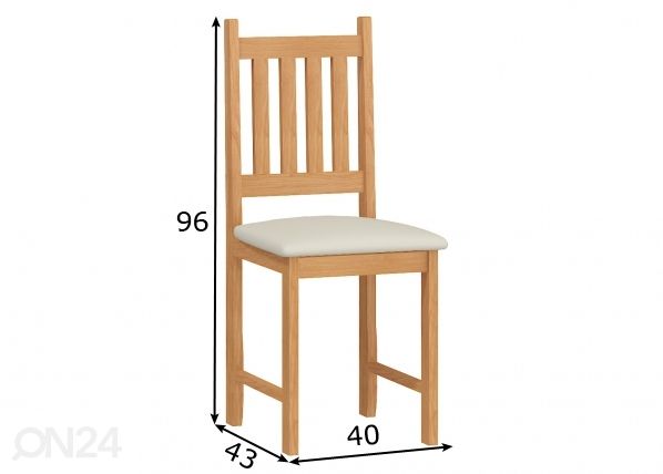Ruokapöydän tuoli Eco mitat