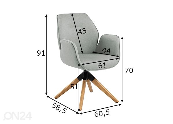 Ruokapöydän tuoli Ly mitat