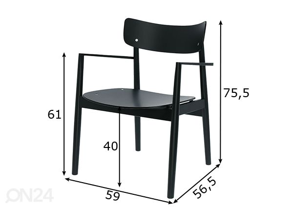Ruokapöydän tuoli Nopp mitat