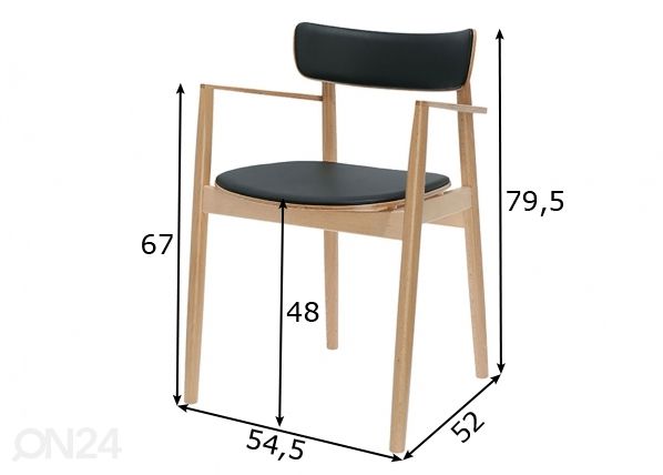 Ruokapöydän tuoli Nopp mitat