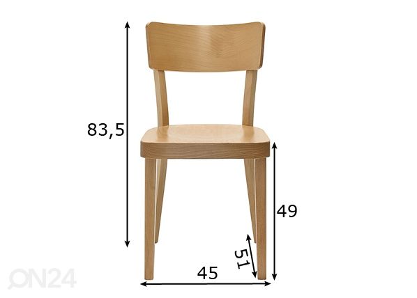 Ruokapöydän tuoli Solid mitat