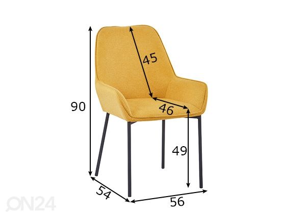 Ruokapöydän tuolit, 2 kpl mitat