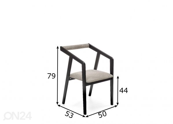Ruokapöydän tuolit, 2 kpl mitat