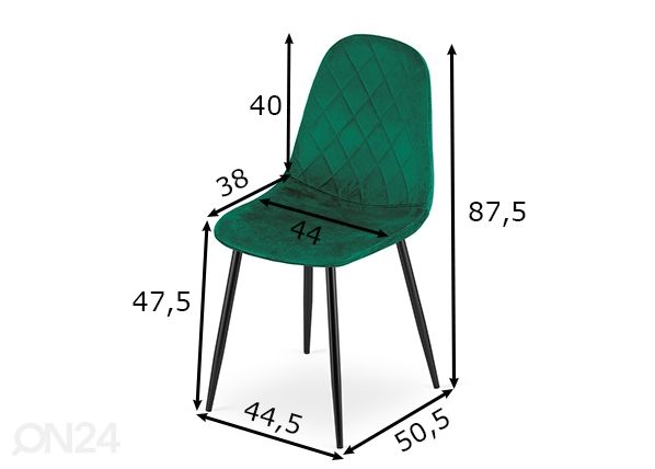 Ruokapöydän tuolit Asti 4 kpl, tummanvihreä mitat