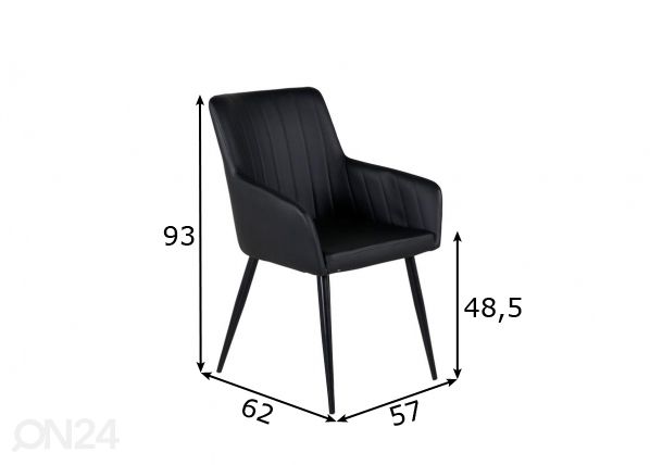Ruokapöydän tuolit Comfort, 2 kpl mitat