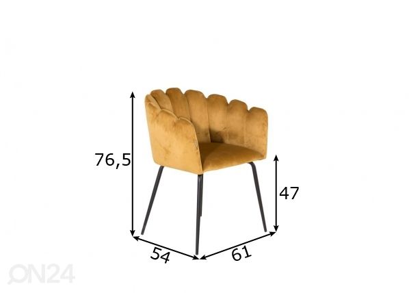 Ruokapöydän tuolit Limhamn, 2 kpl mitat