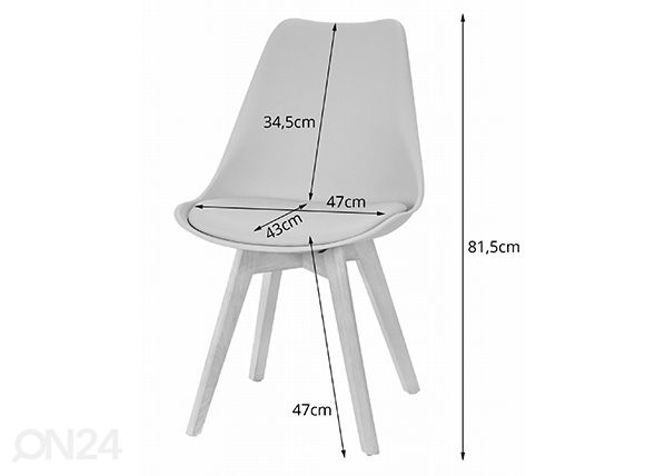 Ruokapöydän tuolit Mark, 2 kpl mitat