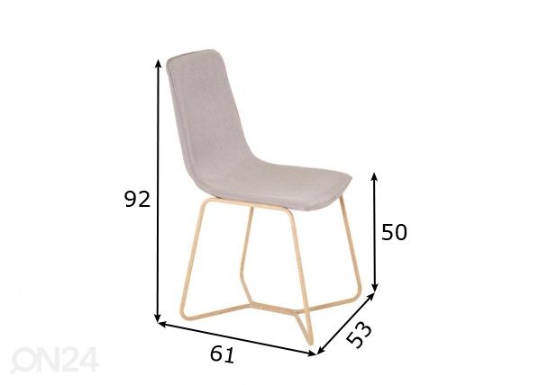 Ruokapöydän tuolit X, 2 kpl mitat