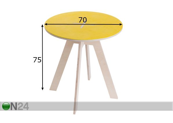 Ruokapöytä Ø 70 cm mitat