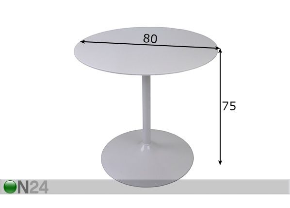 Ruokapöytä Ø 80 cm mitat