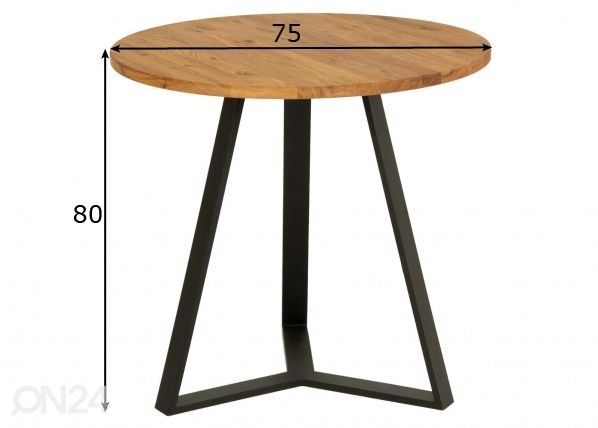 Ruokapöytä Ø 80 cm mitat