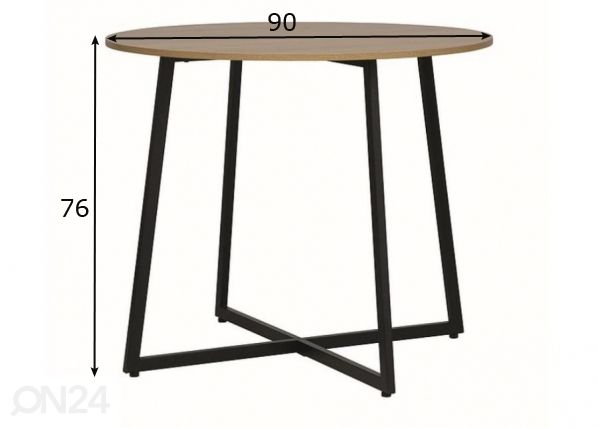 Ruokapöytä Ø 90 cm mitat