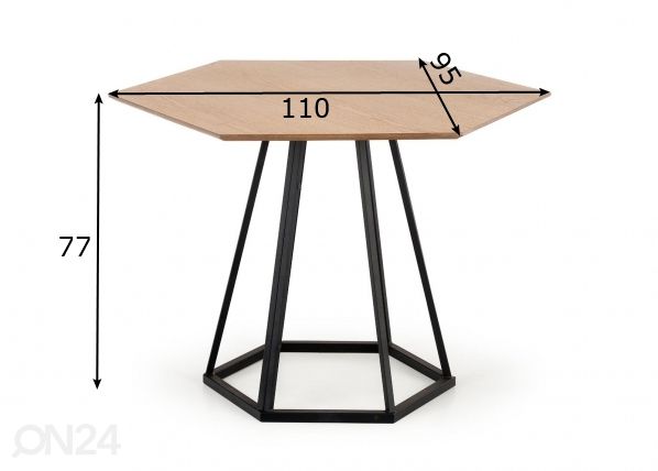 Ruokapöytä 110x95 cm mitat
