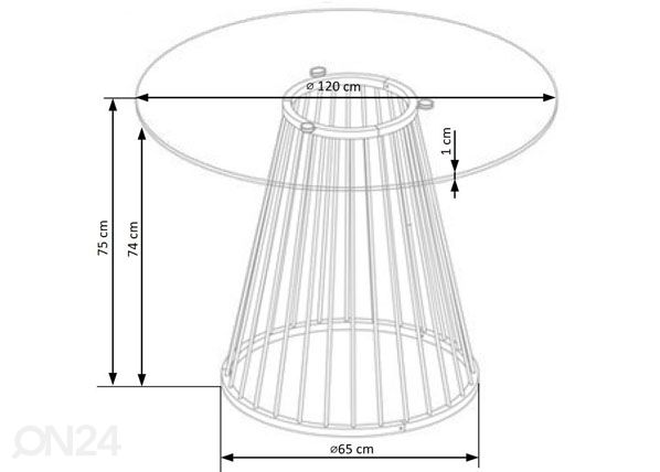 Ruokapöytä 120 cm mitat