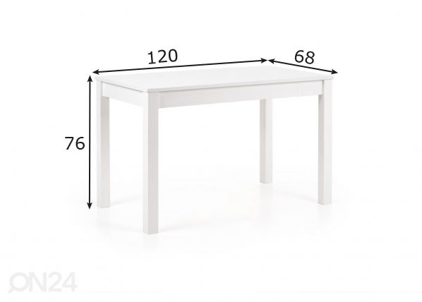 Ruokapöytä 120x68 cm mitat