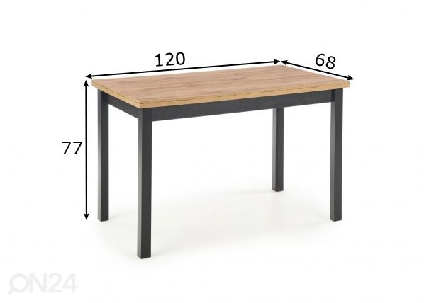 Ruokapöytä 120x68 cm mitat