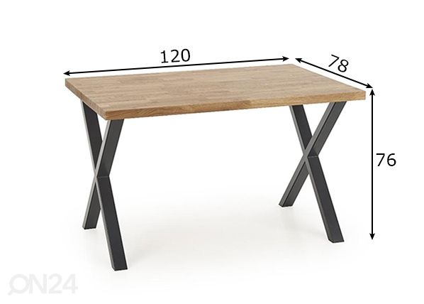 Ruokapöytä 120x78 cm mitat