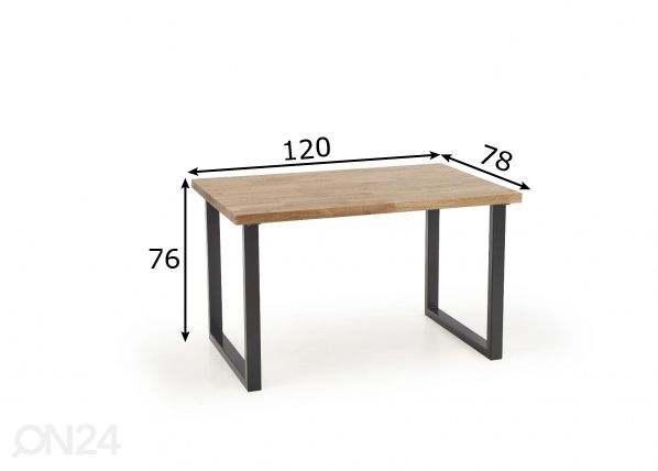 Ruokapöytä 120x78 cm mitat