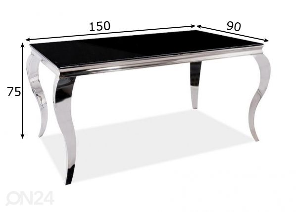 Ruokapöytä 150x90 cm mitat
