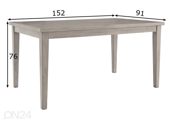 Ruokapöytä 152x91 cm mitat