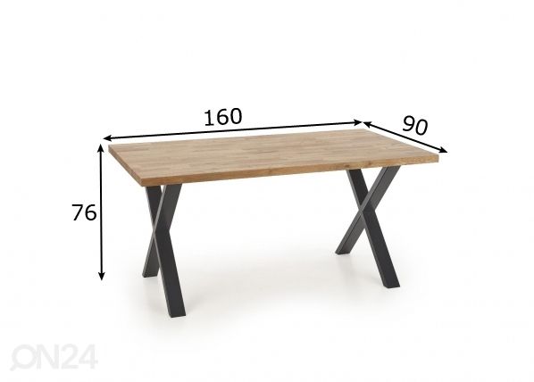 Ruokapöytä 160x90 cm mitat