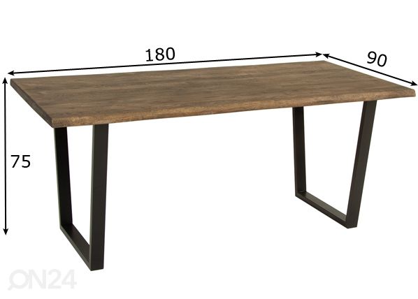 Ruokapöytä 180x90 cm mitat