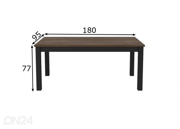 Ruokapöytä 180x95 cm mitat