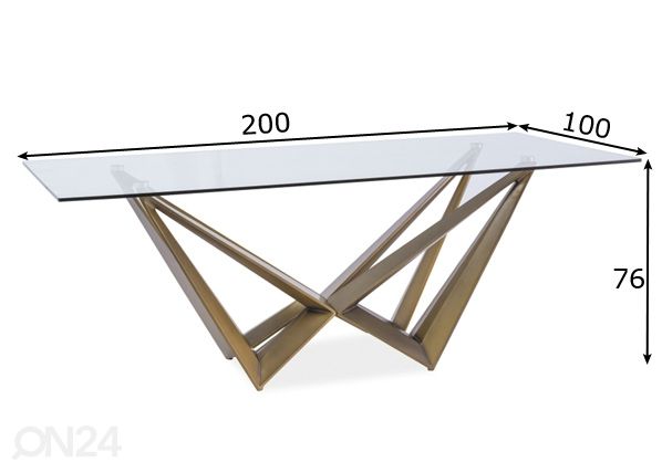Ruokapöytä 200x100 cm mitat