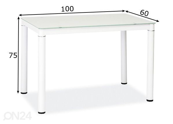Ruokapöytä 60x100 cm mitat