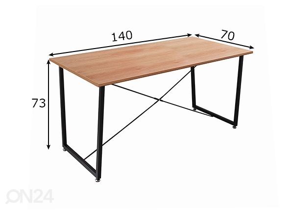 Ruokapöytä 70x140 cm mitat