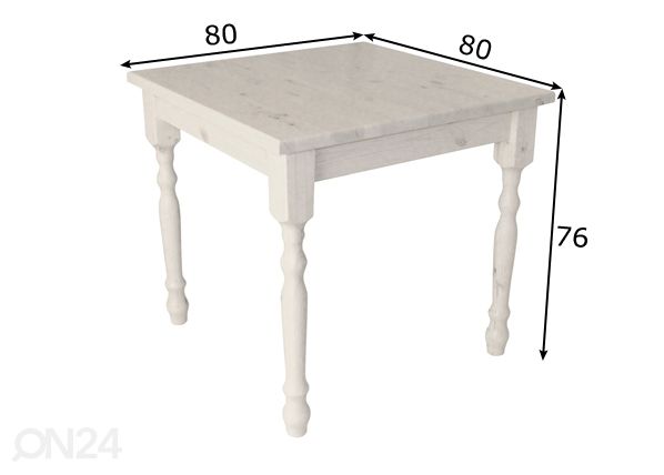 Ruokapöytä 80x80 cm mitat