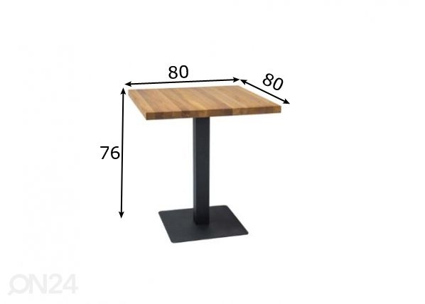 Ruokapöytä 80x80 cm mitat