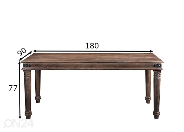 Ruokapöytä 90x180 cm, pähkinänruskea mitat