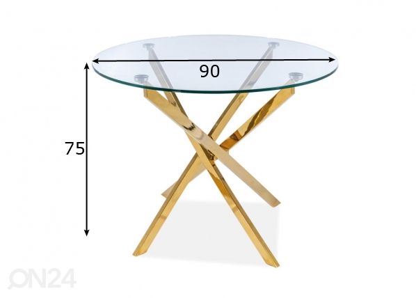 Ruokapöytä Aegis Ø 90 cm mitat
