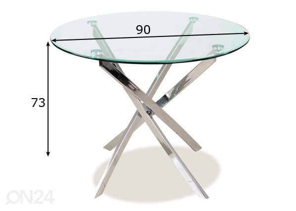 Ruokapöytä Aegis Ø 90 cm mitat