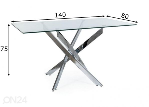Ruokapöytä Aegis 80x140 cm mitat