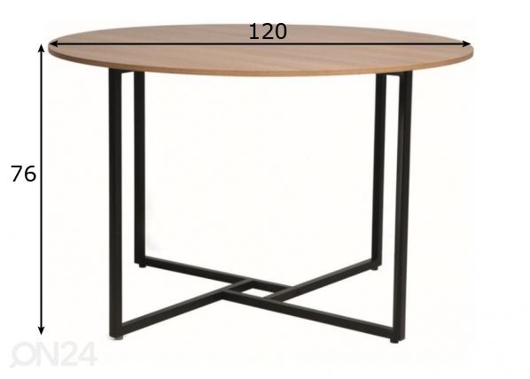 Ruokapöytä Altods Ø 120 cm mitat
