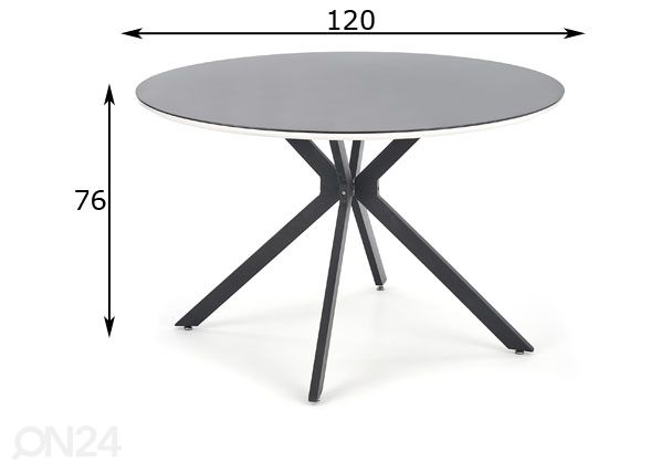 Ruokapöytä Avelar 120 cm mitat