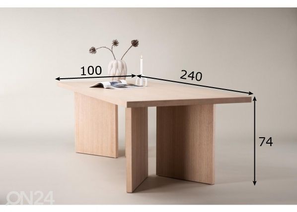 Ruokapöytä Bassholmen 240x100 cm mitat