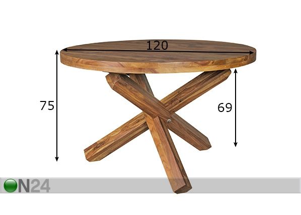 Ruokapöytä Boha Ø 120 cm mitat