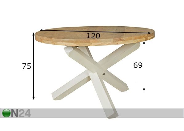 Ruokapöytä Boha Ø 120 cm mitat