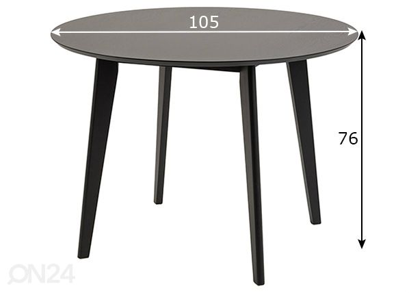 Ruokapöytä Concord Ø105 cm mitat