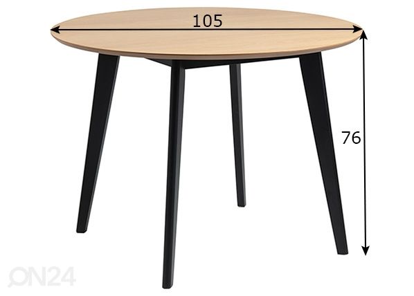 Ruokapöytä Concord Ø105 cm mitat