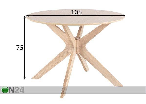 Ruokapöytä Fresno Ø 105 cm mitat