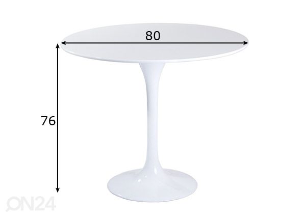 Ruokapöytä Kant Ø 80 cm mitat